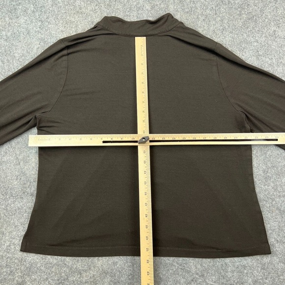 J Jill Cardigan Sweater Womens Large Brown Open Front Knit Topper Stretch Casual - Picture 8 of 12